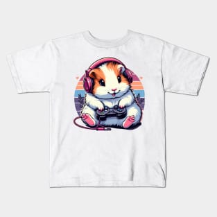 Funny Cute Guinea Pig Cavy Hamster Video Game Controller Cavy Girl Player Kids T-Shirt